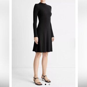 VINCE Mock Neck Long Sleeve Dress